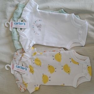 Carter's Bodysuit Onesie Packs Easter Chicks Carrots